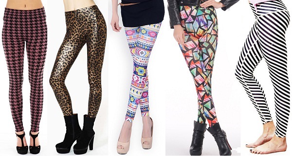 Perfect way to wear leggings: choose printed striped and geometrical print