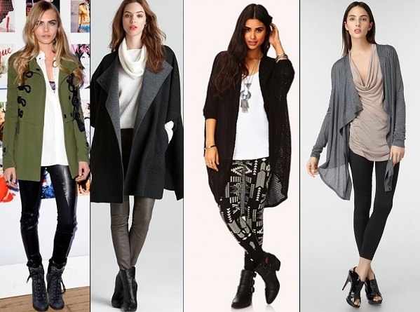 Perfect way to wear leggings: pair with jacket cardigan or long hoodie