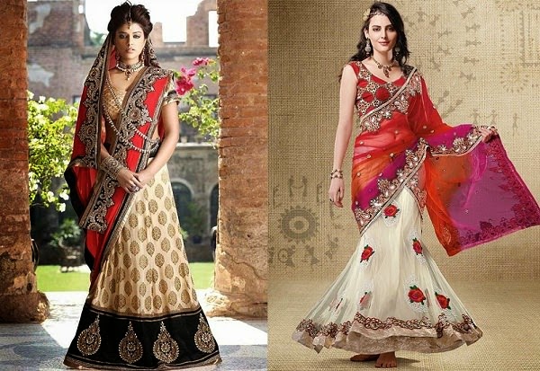 Bridal lehenga saree