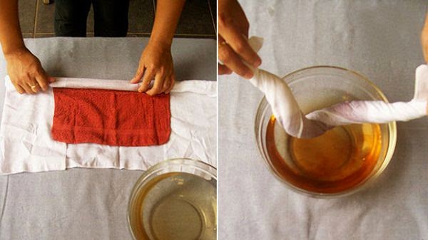 dry clothes using towel