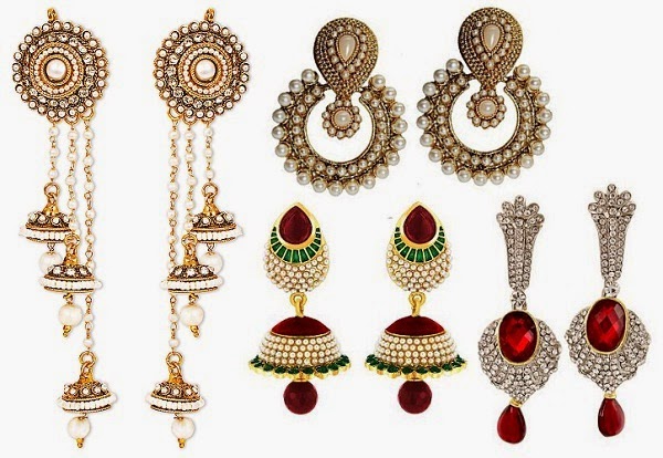 chandelier and dangly earrings for women blessed with pear shape body