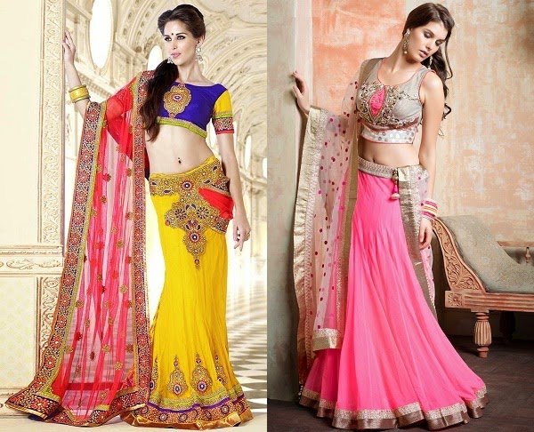 suitable lehenga fabrics for women with hourglass body shape