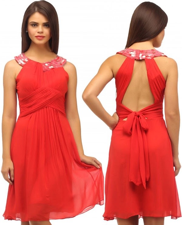 Casual open back style party time dress