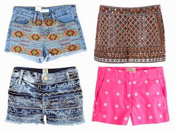 Shorts with embroideries