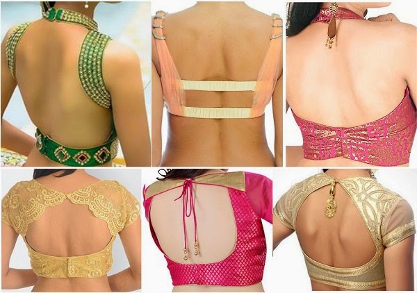 Open back style blouses to wear designer saree