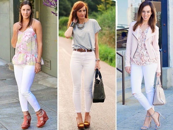 white jeans with neutral tones 