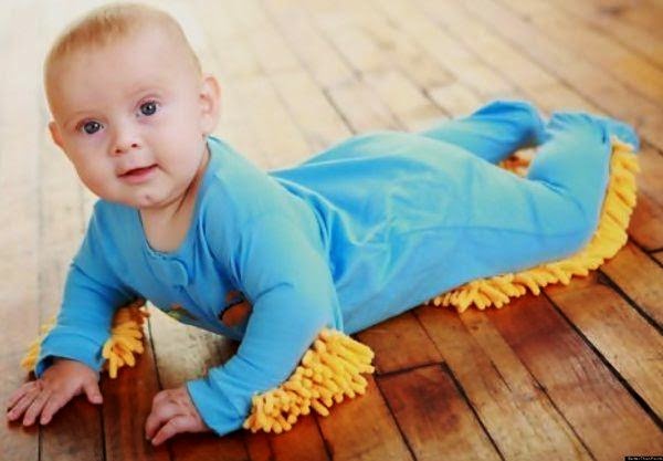 awkward clothing baby mop suit