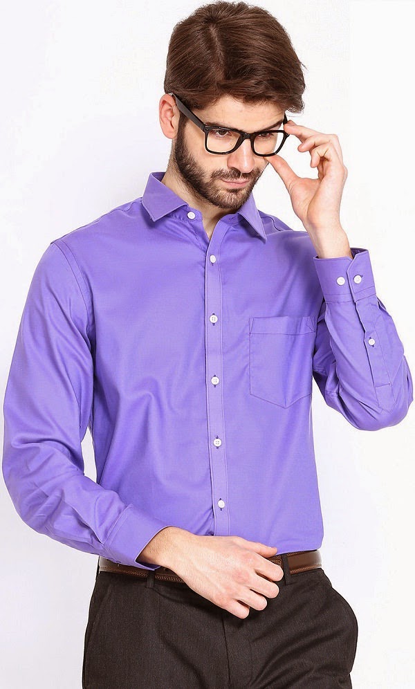 Elitus Tailored Classic Fit purple formal Shirt for men