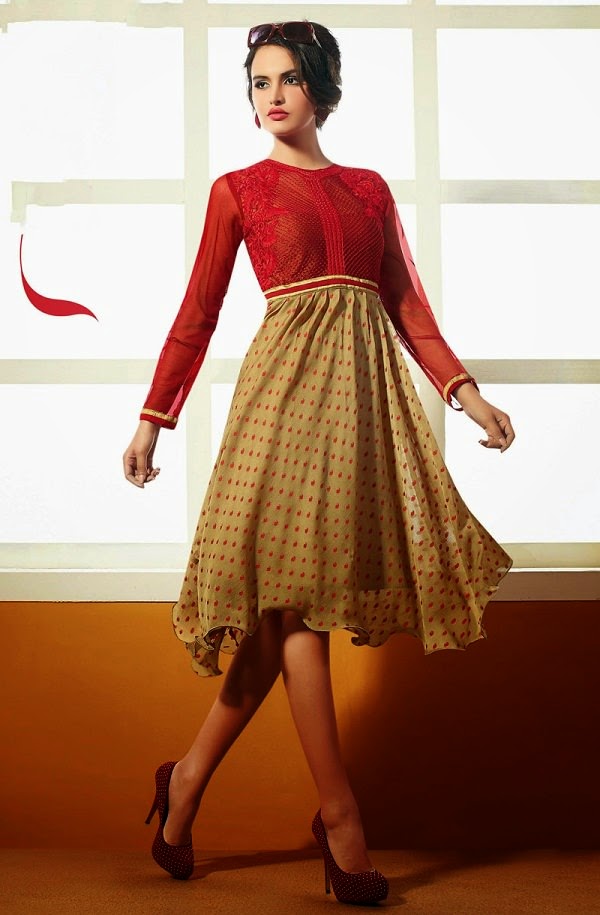 Stunning Deep Red Kurti for Dating