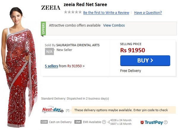 overpriced fashion items, overpriced net saree