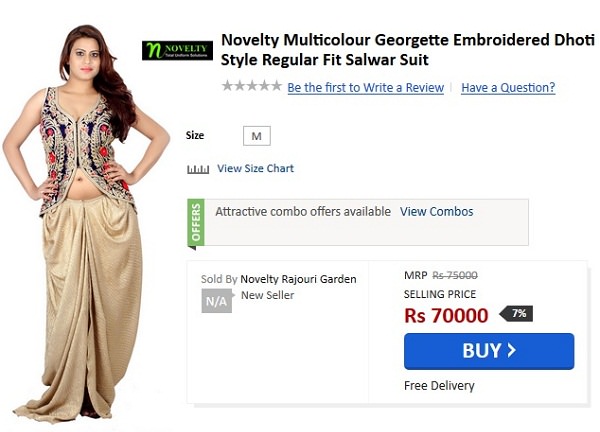 Novelty Multicolour Georgette Embroidered Dhoti Style Regular Fit Salwar Suit