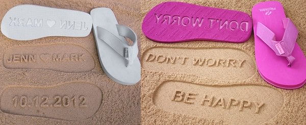 Sand Imprint Flip Flops to leave your message in sand