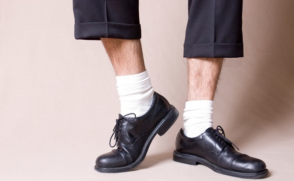 white socks with formal outfit