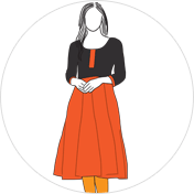 Anarkali kurti clipart drawing