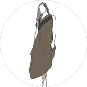 Asymmetric kurti clipart drawing