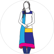 Color Block kurti clipart drawing