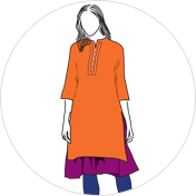 Double Layered kurti clipart drawing