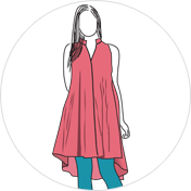 High low kurti clipart drawing