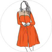 Indo Western Style kurti clipart drawing