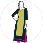 Long Straight kurti clipart drawing