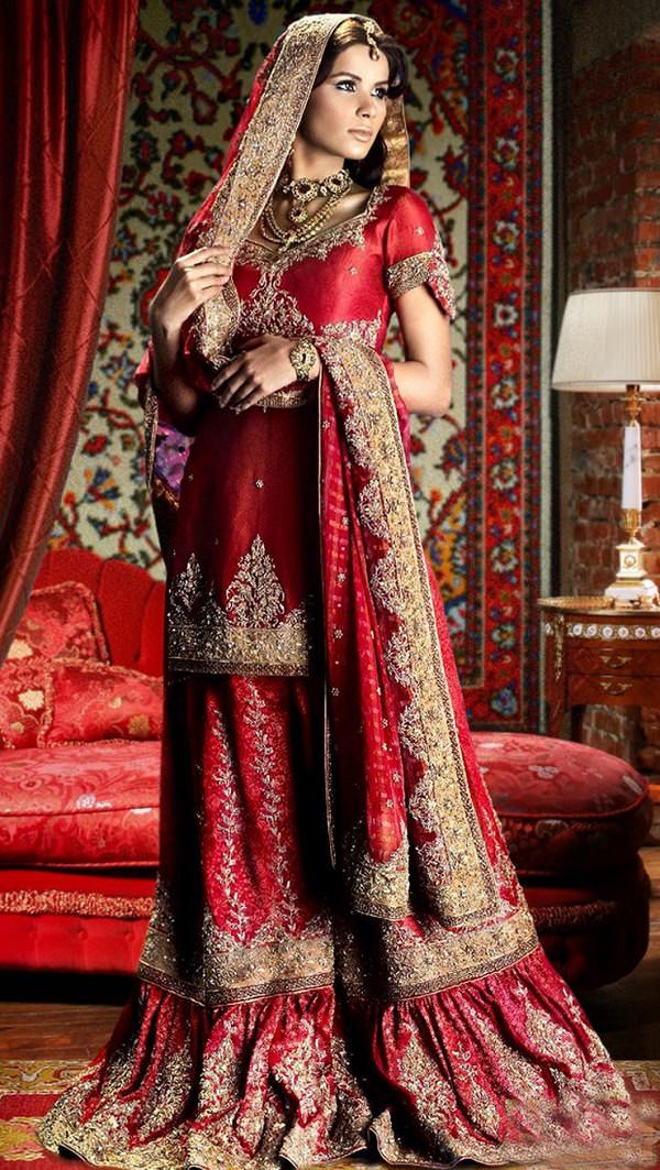 pakistani wedding dupatta styles, how to wear dupatta for lehenga choli