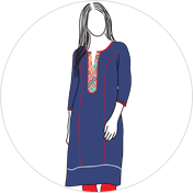 Princess Cut kurti clipart drawing