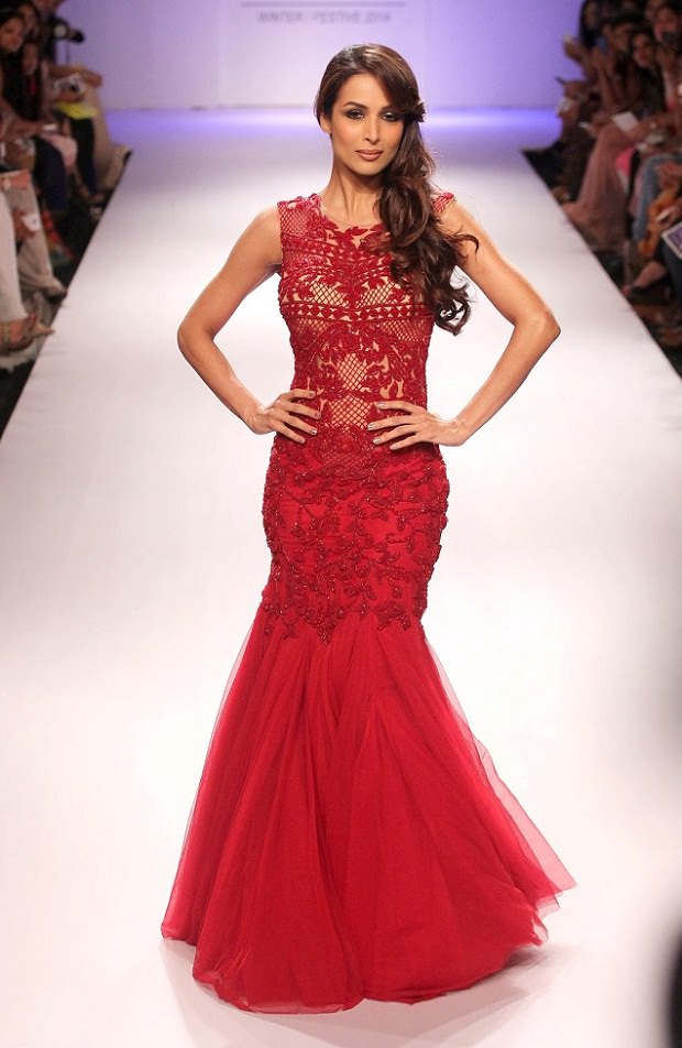 mermaid gown, Red fish-cut gown