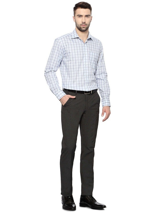 checked formal shirt with matching pant, awesome combination of gray checks shirt with matching pant