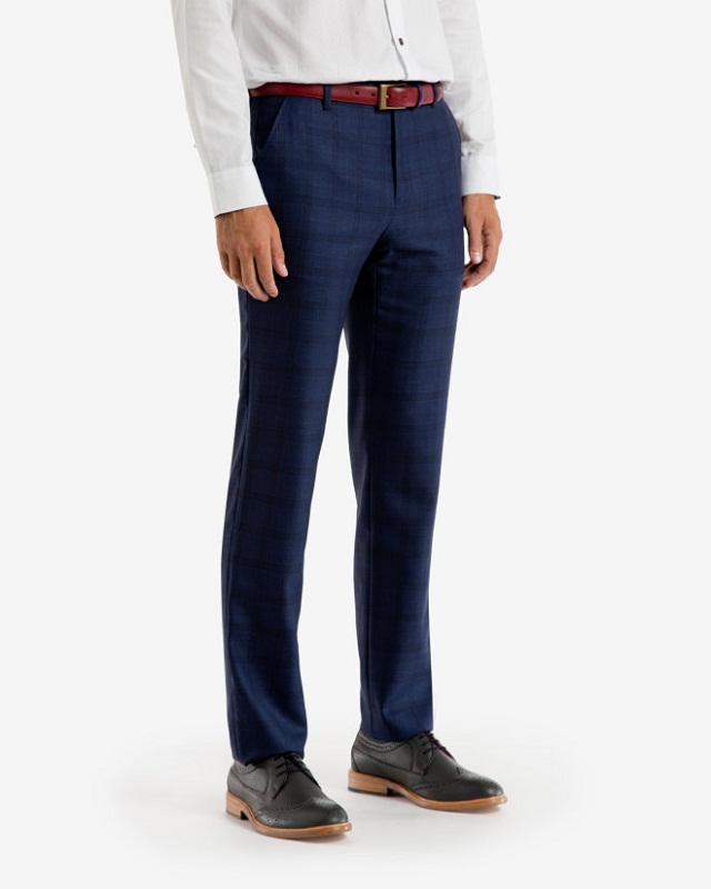 checked trouser with plain formal shirt, Enhance your look with plain shirt with checked formal trouser 