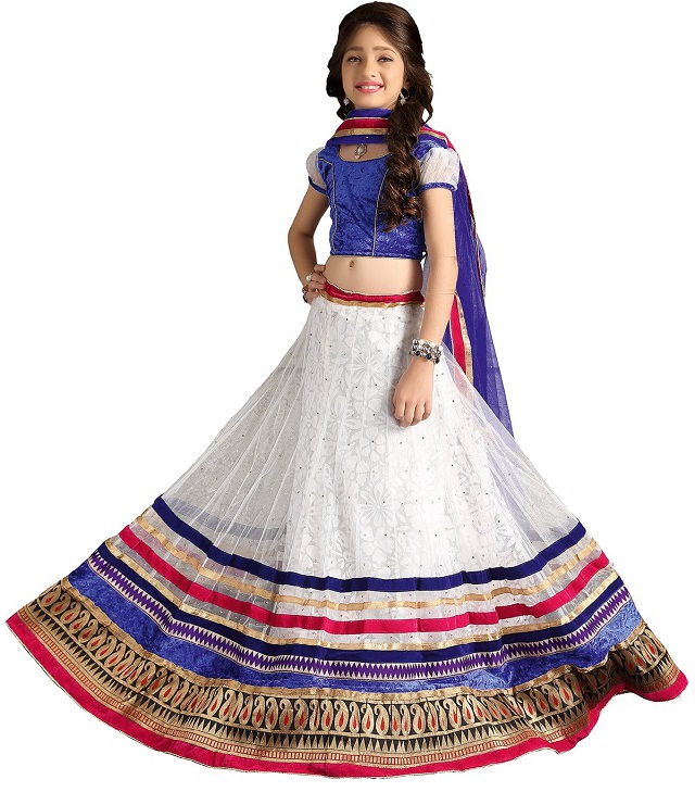 white-lehenga-choli, lehenga choli for girls