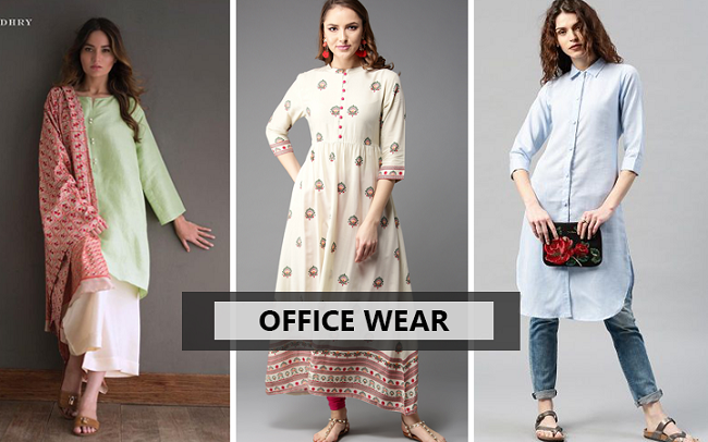 office wear kurti with palazzo suit