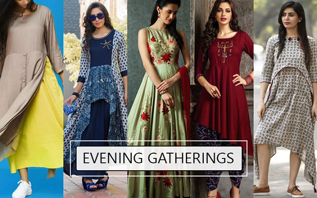 latest indian party wear style of kurtis