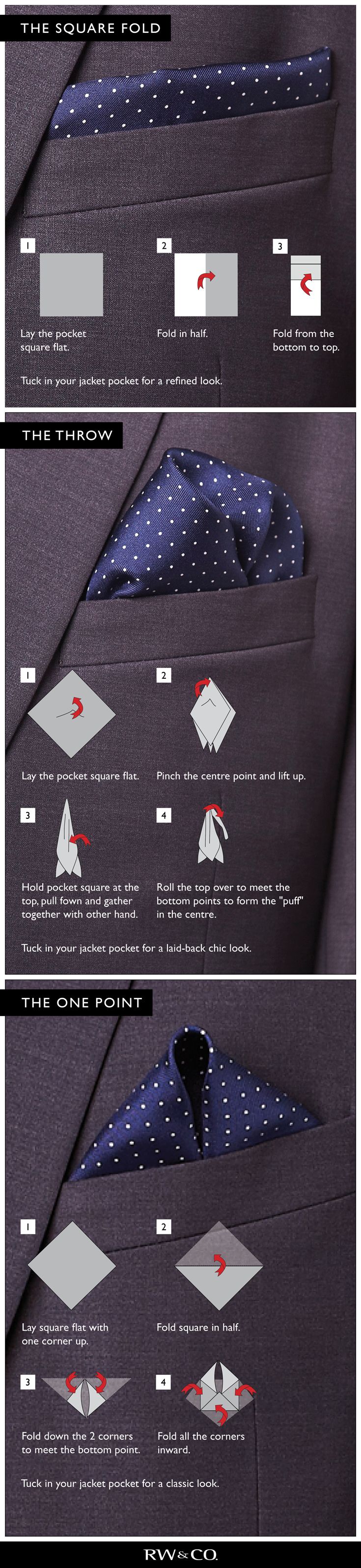 how to fold a pocket square, square fold handkerchief