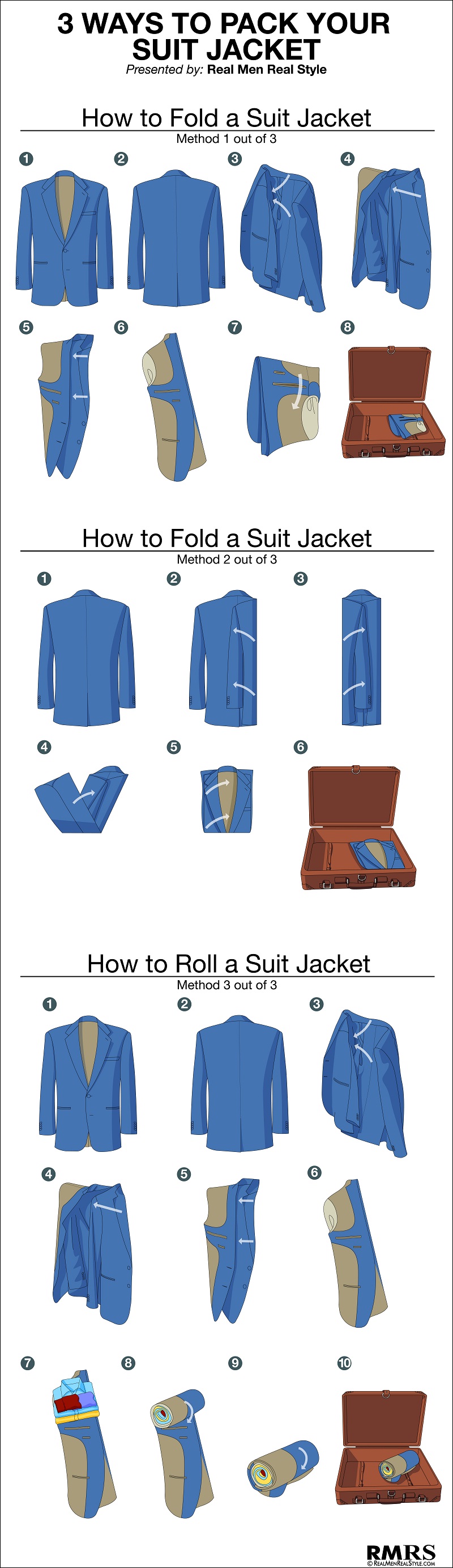 ways to fold your suit jacket
