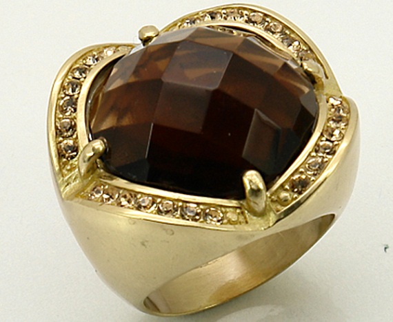 brown gemstone ring