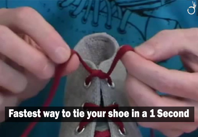 fastest way to tie a shoe lace, how to tie a shoelace