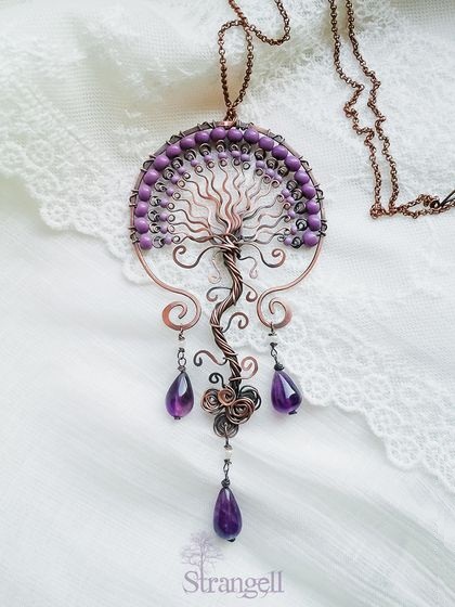 tree of life purple pendant