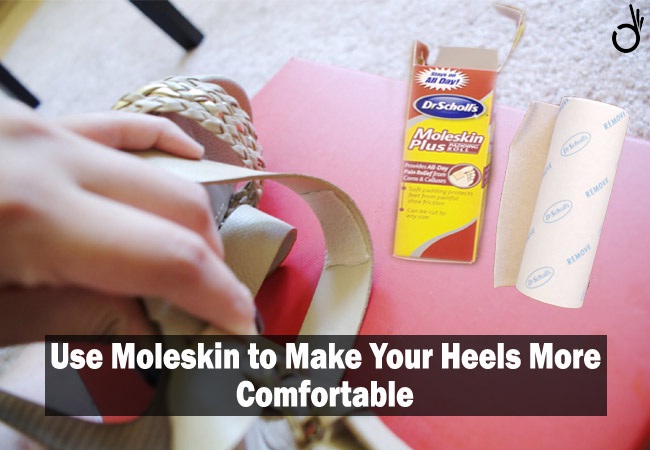use moleskin to make your heels more comfortable, how to use moleskin for blisters