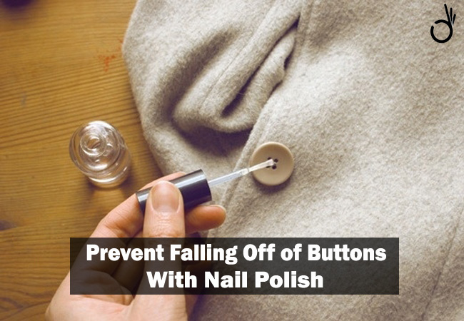 use nailpolish to keep button from falling off, quick & easy way to prevent falling off of buttons