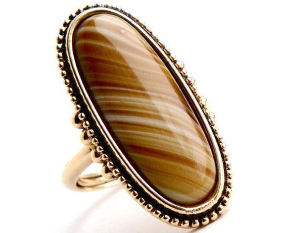 vintage yellow brown stone ring