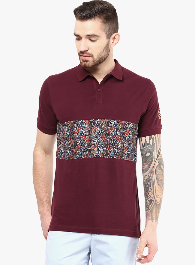 atorse maroon polo t-shirt