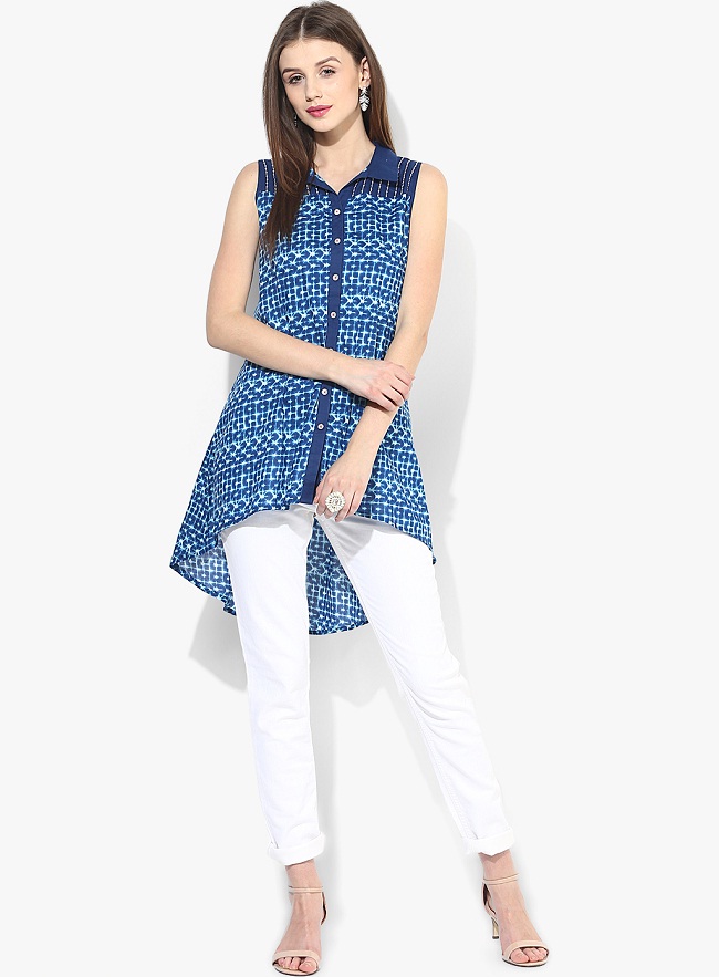 blue kurti with jeans