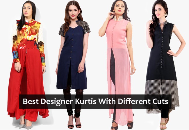 designer kurtis with different cuts