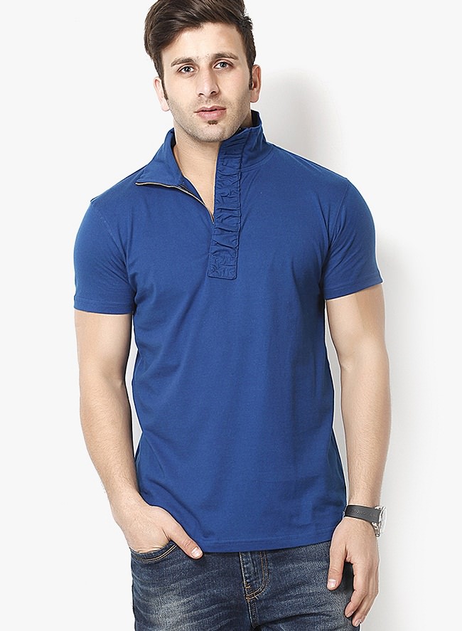 grilstones blue solid polo t-shirt