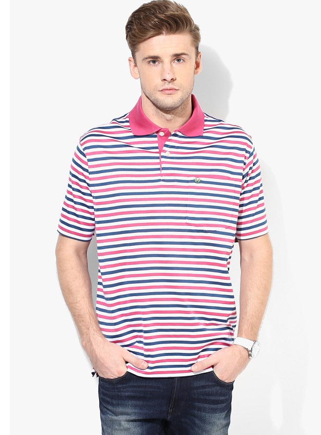 uvw multicolor striped polo t-shirt