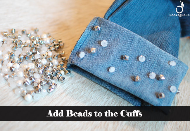 add beads to the cuffs