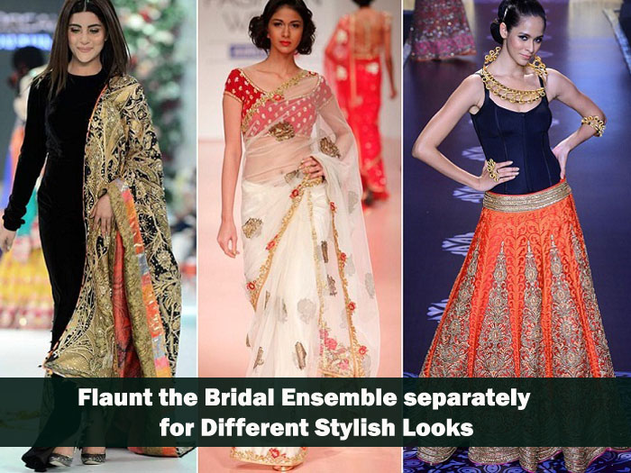 Smart way to reuse bridal lehenga is flaunt the bridal ensemble separately for different stylish looks