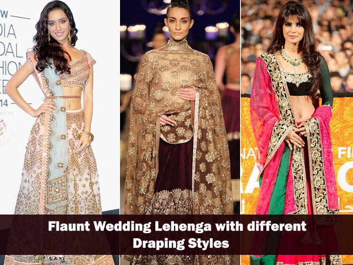 flaunt old wedding lehenga with different draping styles for new look