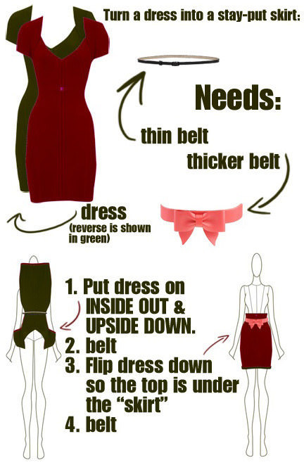 turn a dress into a skirt, how to turn a dress into skirt