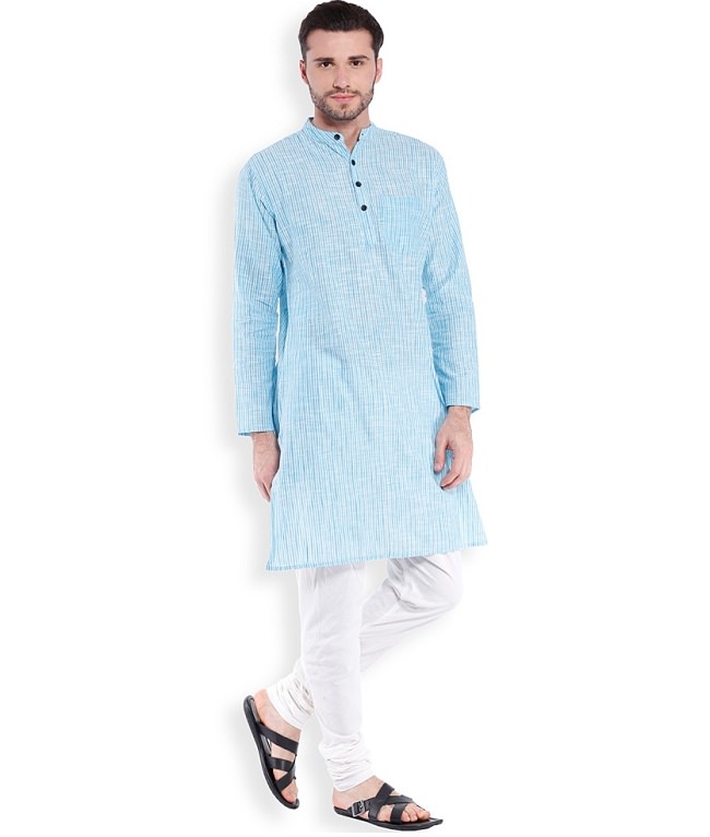 turquoise cotton long kurta